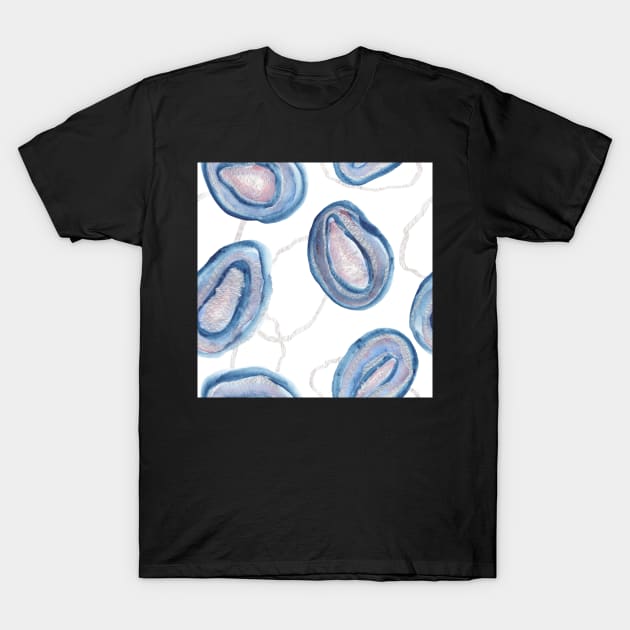 Silver blue geodes / agate slices T-Shirt by nobelbunt